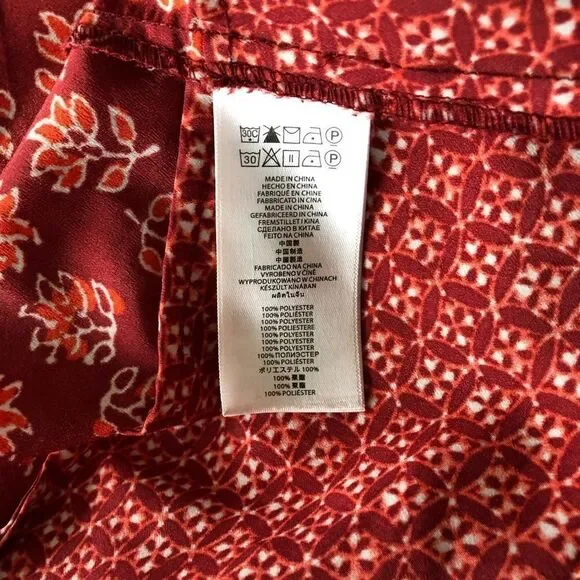 Michael Koran Red Paisley Printed Zipper Tank XS - Picture 7 of 7